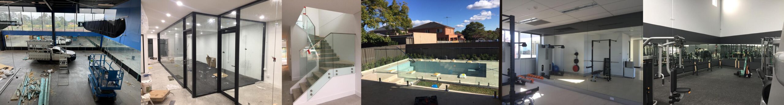 Glass and mirror installation Sydney gym mirrors shopfront glass and balustrades